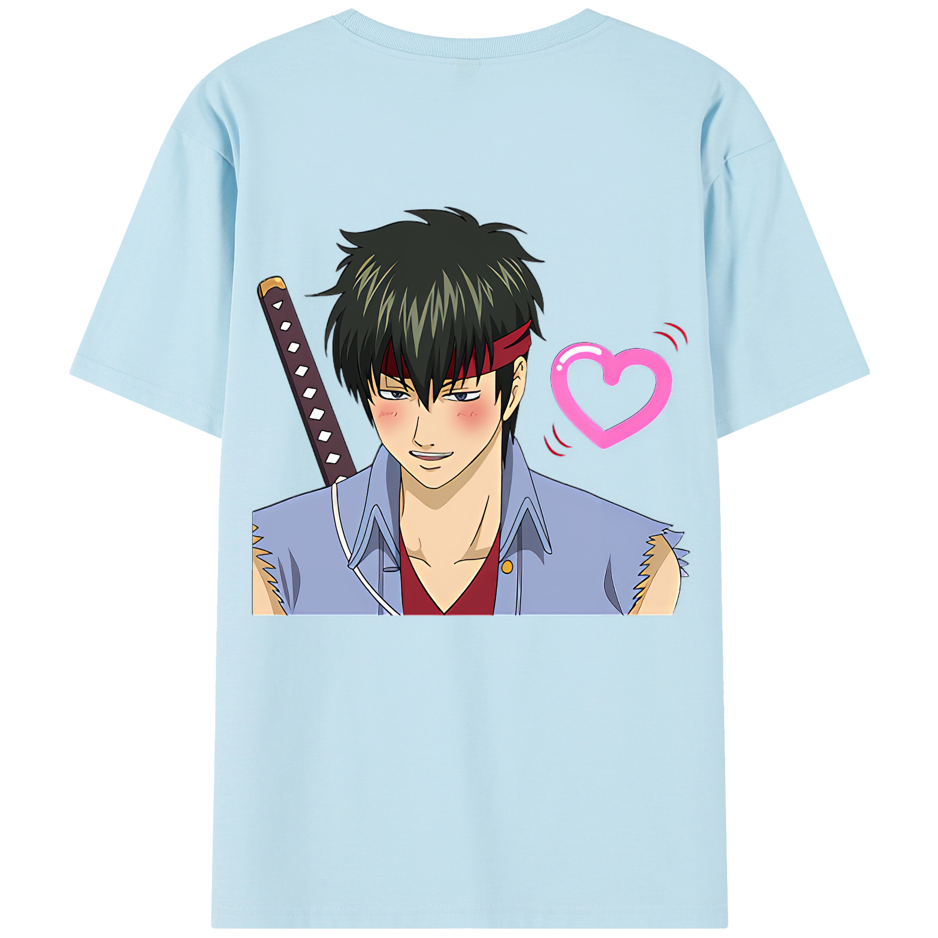 （画像用） ぎんたま 坂田銀時（さかたぎんとき） 神楽 志村新八（しむら しんぱち） GINTAMA Sakata Gintoki Kagura Shimura Shinpachi 綿100％半袖Tシャツ（背面プリント）